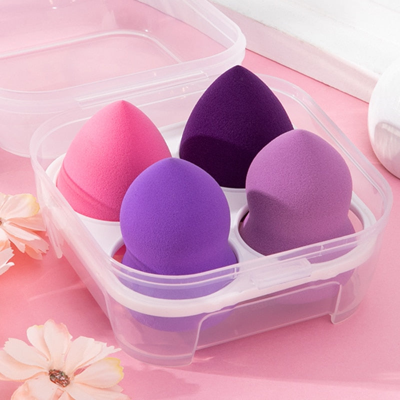 4pcs Makeup Blender Sponge with Storage Box