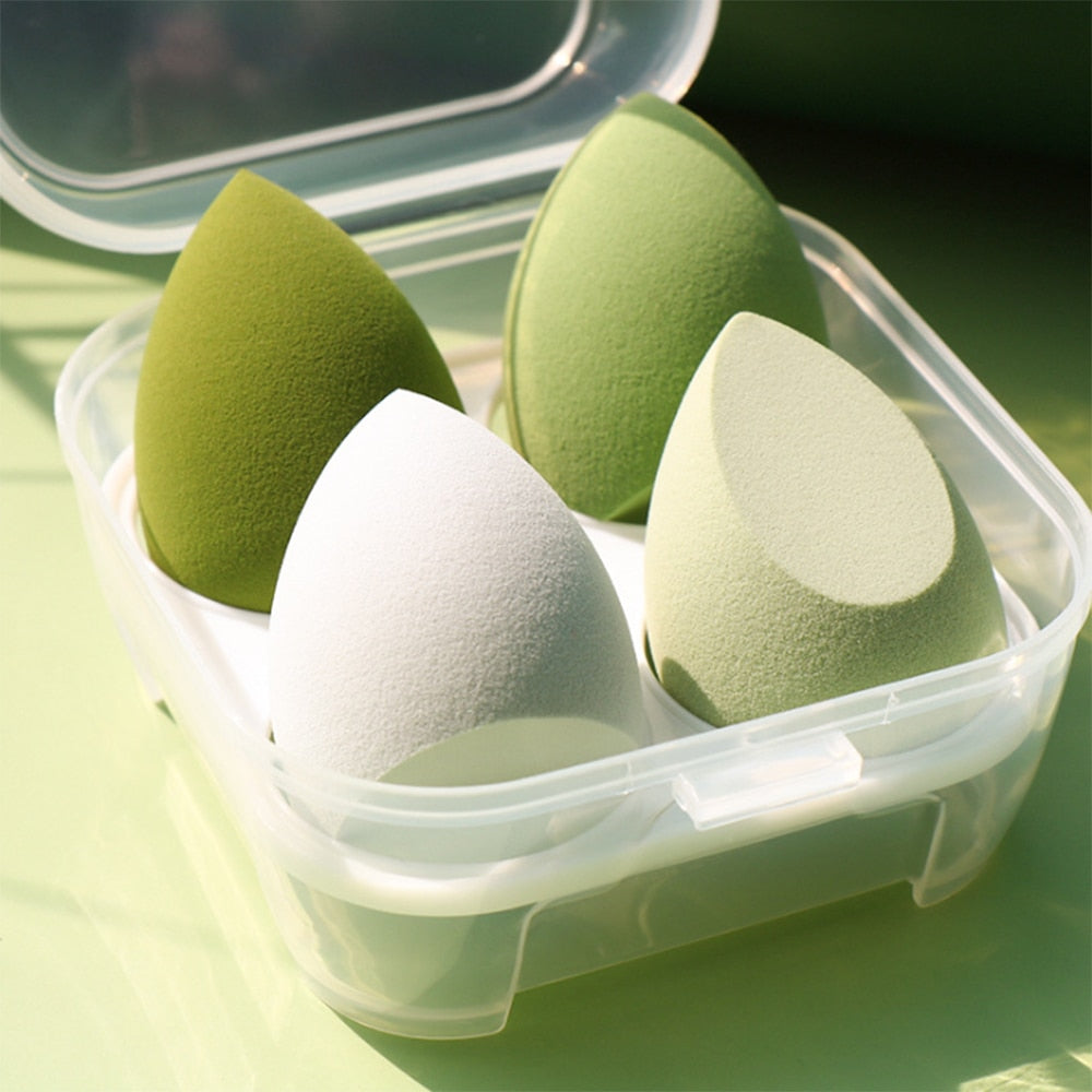 4pcs Makeup Blender Sponge with Storage Box