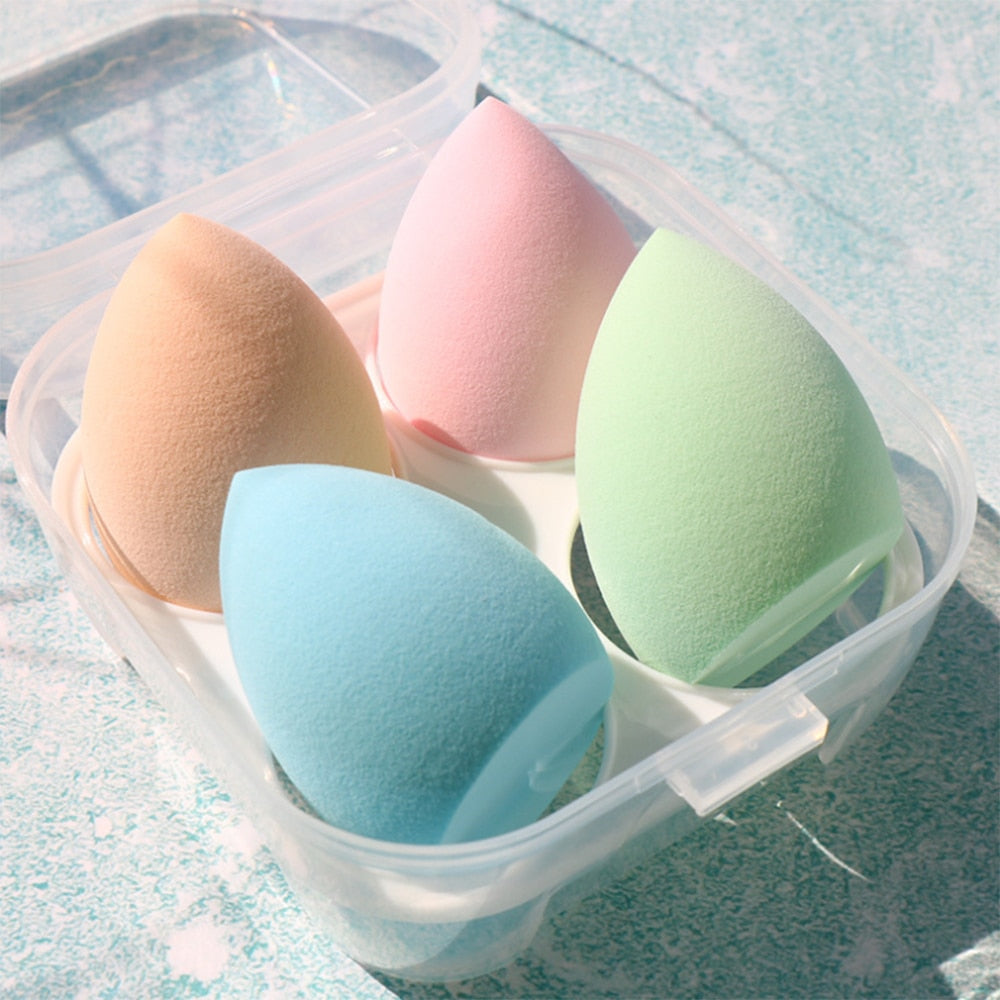 4pcs Makeup Blender Sponge with Storage Box