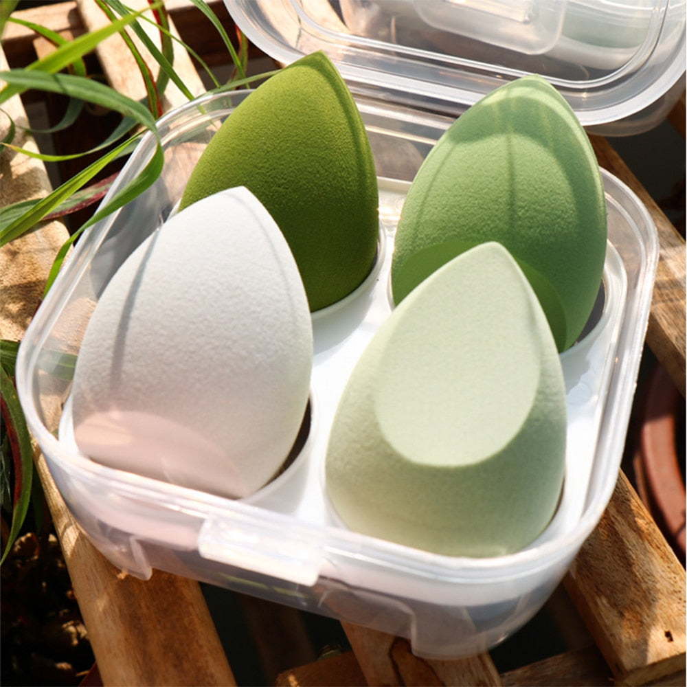 4pcs Makeup Blender Sponge with Storage Box