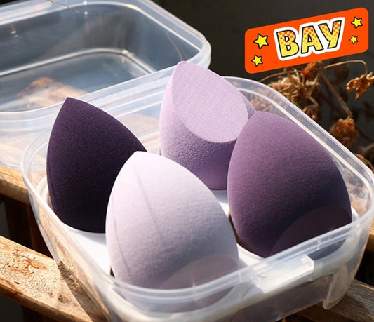 4pcs Makeup Blender Sponge with Storage Box