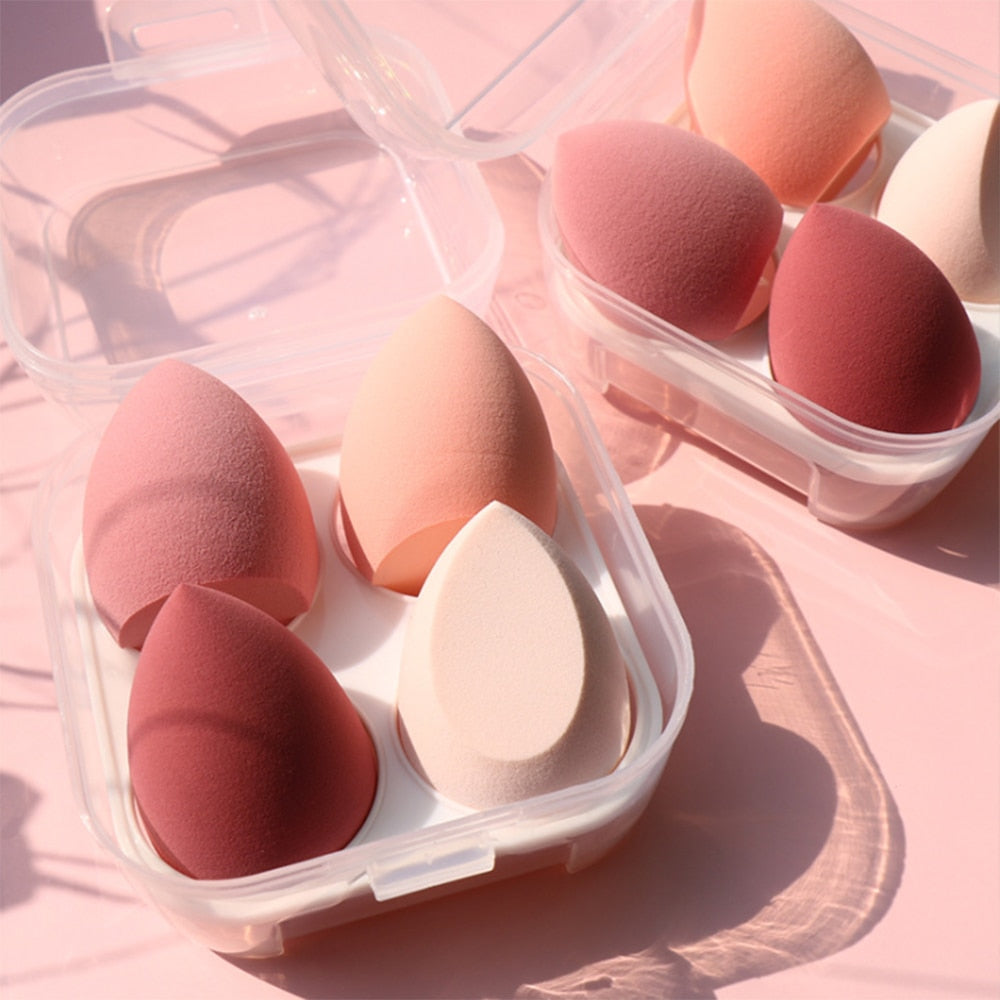 4pcs Makeup Blender Sponge with Storage Box