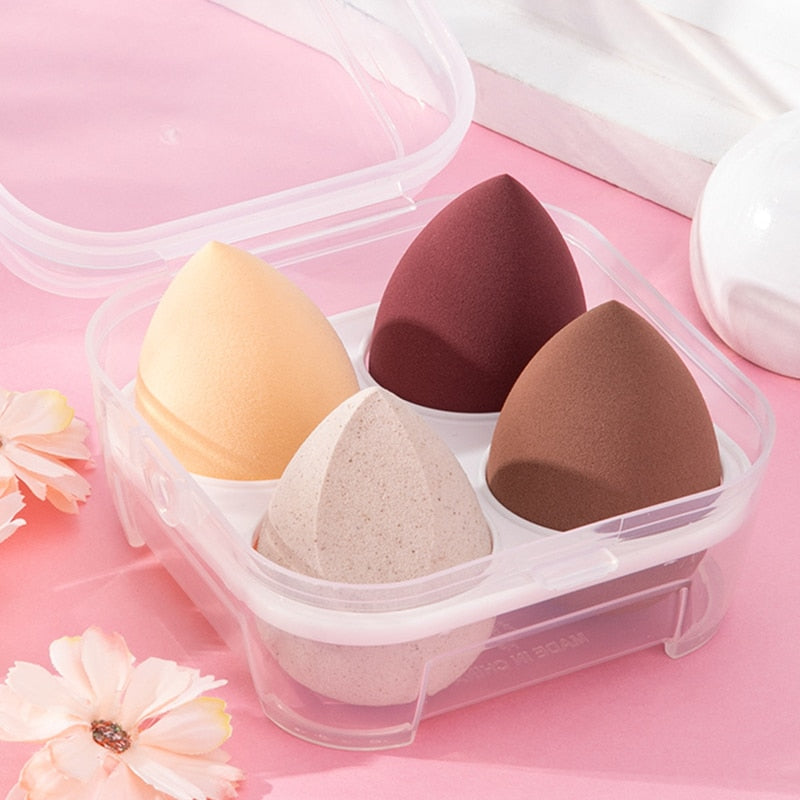 4pcs Makeup Blender Sponge with Storage Box