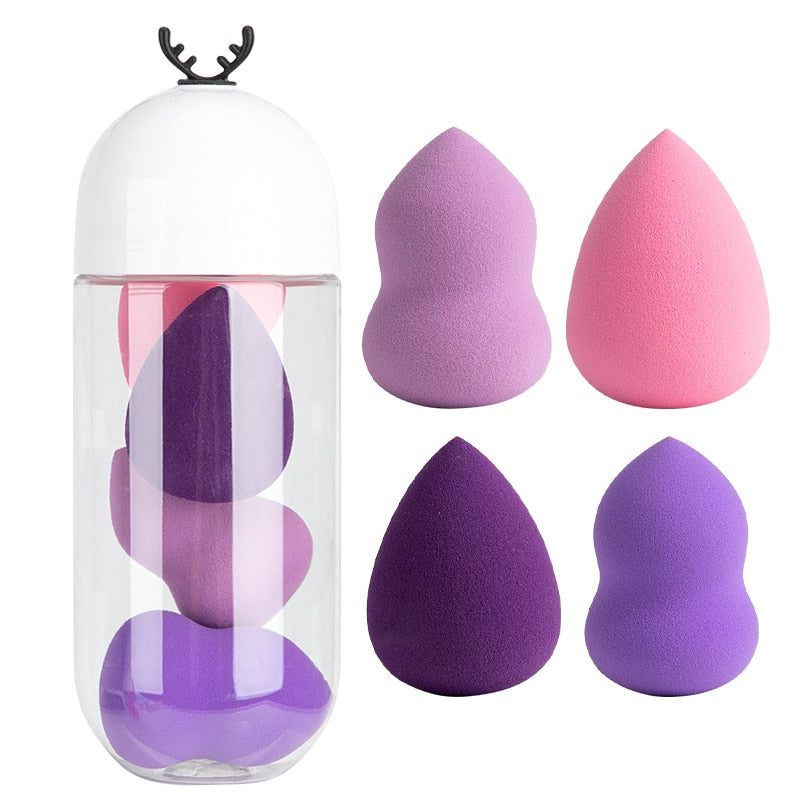 4pcs Makeup Blender Sponge with Storage Box