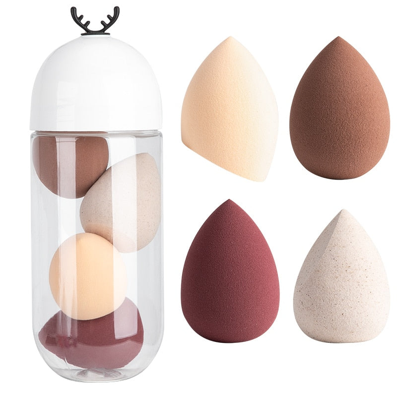 4pcs Makeup Blender Sponge with Storage Box