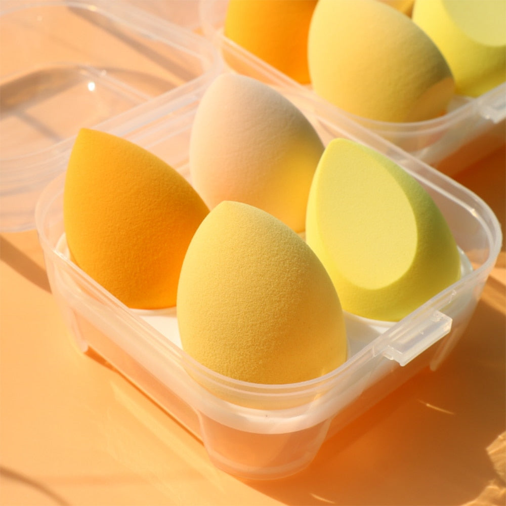 4pcs Makeup Blender Sponge with Storage Box