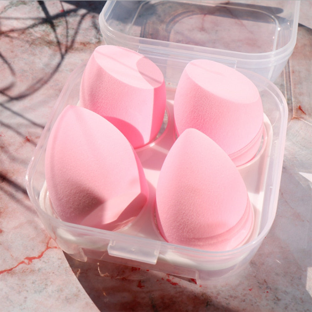 4pcs Makeup Blender Sponge with Storage Box