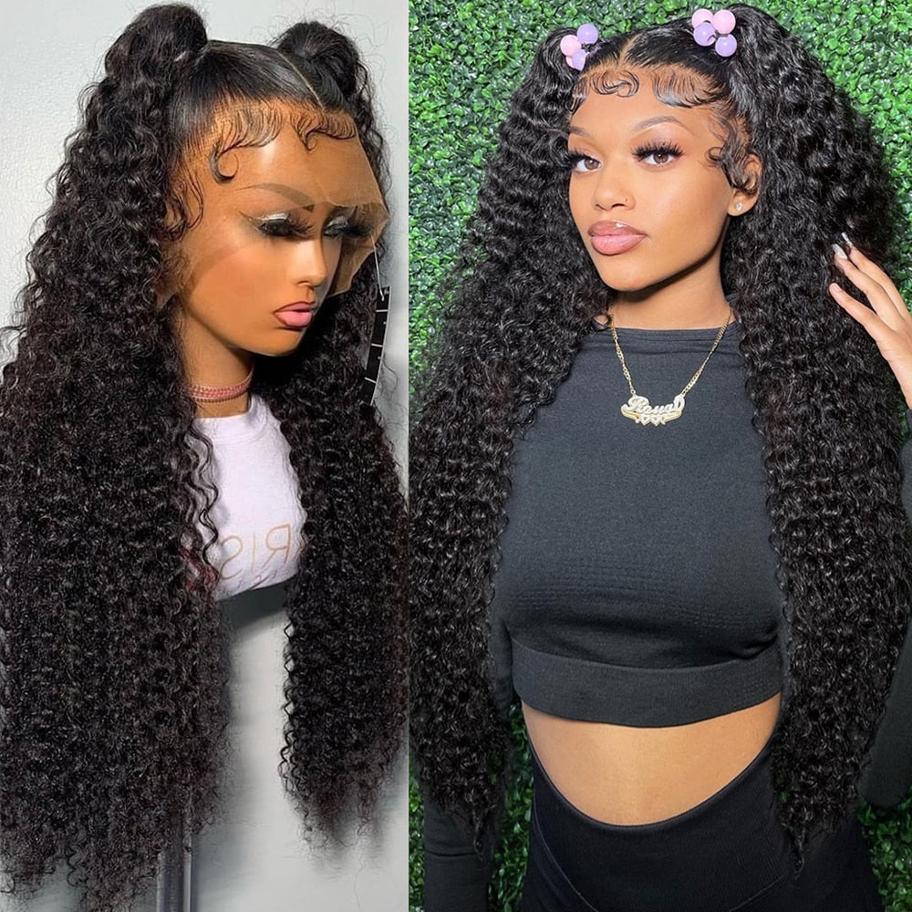 30 Inch Human Hair Water Wave Lace Front Brazilian Wig